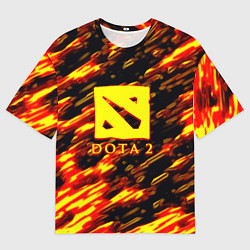 Футболка оверсайз мужская DOTA2 огенный стиль текстура, цвет: 3D-принт