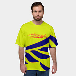 Футболка оверсайз мужская Cyberpunk 2077 крылья, цвет: 3D-принт — фото 2