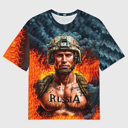 Мужская футболка оверсайз Воин России