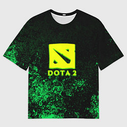 Мужская футболка оверсайз DOTA2 кислотное лого краски