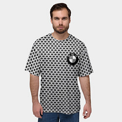 Футболка оверсайз мужская BMW carbon steel auto, цвет: 3D-принт — фото 2