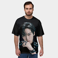 Футболка оверсайз мужская Stray Kids Lee Know Giant concept, цвет: 3D-принт — фото 2