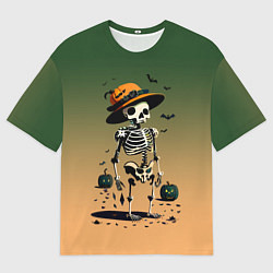 Футболка оверсайз мужская Funny skeleton - ai art fantasy, цвет: 3D-принт