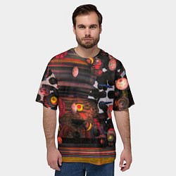 Футболка оверсайз мужская Оптические фигуры абстракция, цвет: 3D-принт — фото 2