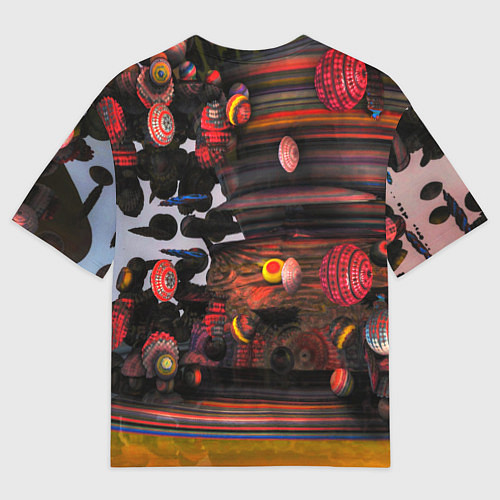 Мужская футболка оверсайз Оптические фигуры абстракция / 3D-принт – фото 2