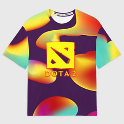 Футболка оверсайз мужская Dota 2 неоновая абстракция, цвет: 3D-принт