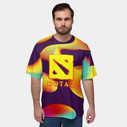Футболка оверсайз мужская Dota 2 неоновая абстракция, цвет: 3D-принт — фото 2