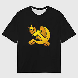 Мужская футболка оверсайз СССР серп и молот лого