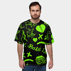Футболка оверсайз мужская Lil Peep кислота, цвет: 3D-принт — фото 2