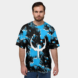 Футболка оверсайз мужская Quake краски текстура, цвет: 3D-принт — фото 2