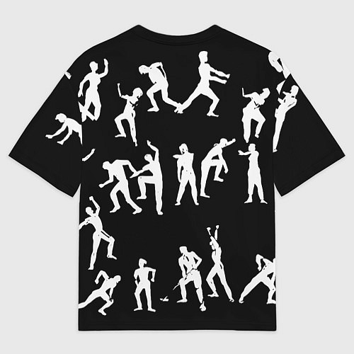 Мужская футболка оверсайз Silhouettes of moving people / 3D-принт – фото 2