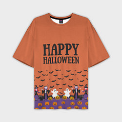 Мужская футболка оверсайз Happy Halloween pattern