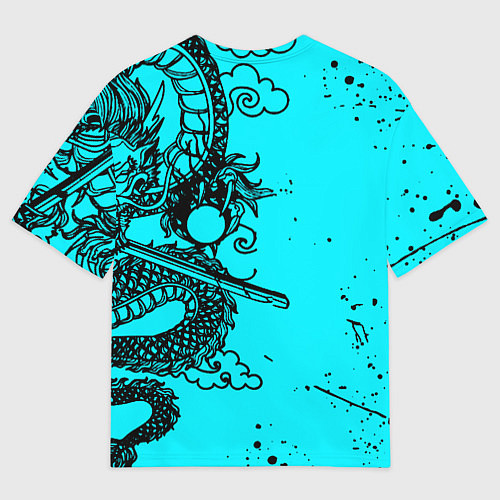 Мужская футболка оверсайз Quake текстура дракон / 3D-принт – фото 2