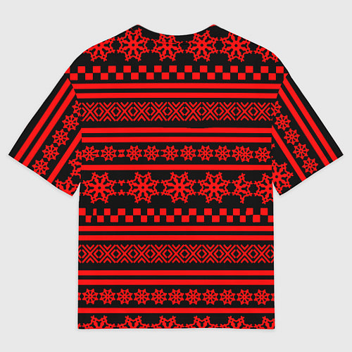 Мужская футболка оверсайз Quake winter pattern / 3D-принт – фото 2