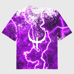 Мужская футболка оверсайз Quake неоновые краски шторм