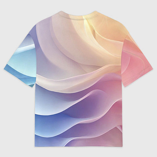 Мужская футболка оверсайз Текстура с градиентом волны / 3D-принт – фото 2
