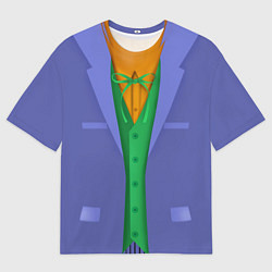 Футболка оверсайз мужская Джокер комиксный костюм низ, цвет: 3D-принт