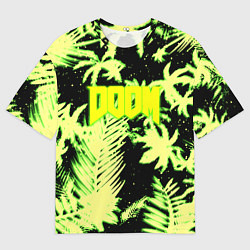 Мужская футболка оверсайз Doom тропический стиль кислота