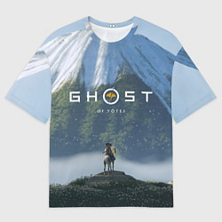 Мужская футболка оверсайз Ацу на коне Ghost of Yotei