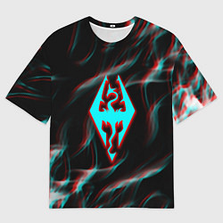 Футболка оверсайз мужская Skyrim flame glitch, цвет: 3D-принт