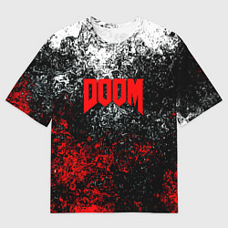 Мужская футболка оверсайз Doom брызги красок