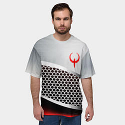 Футболка оверсайз мужская Quake metal steel, цвет: 3D-принт — фото 2