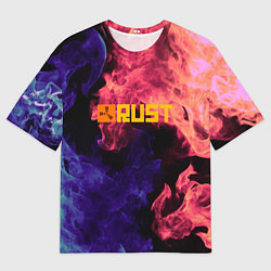 Мужская футболка оверсайз RUST flame steel