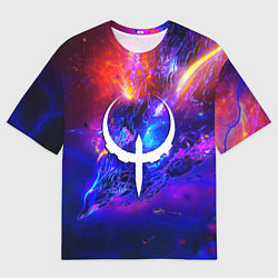 Мужская футболка оверсайз Quke неоновый стиль