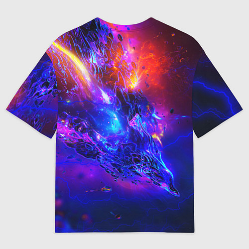 Мужская футболка оверсайз Quke неоновый стиль / 3D-принт – фото 2