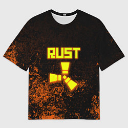 Мужская футболка оверсайз RUST брызги красок лого