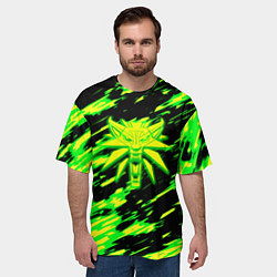 Футболка оверсайз мужская Ведьмак кислотный волк, цвет: 3D-принт — фото 2