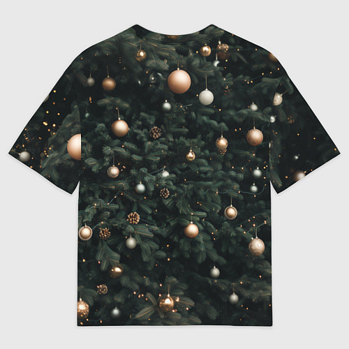 Мужская футболка оверсайз Паттерн - Новогодняя елка / 3D-принт – фото 2