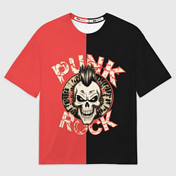 Мужская футболка оверсайз Череп панка