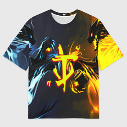 Футболка оверсайз мужская Doom logo monster, цвет: 3D-принт