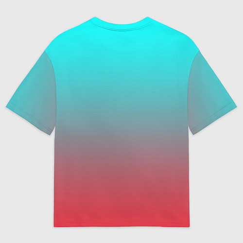 Мужская футболка оверсайз Абстрактно неоновый градиент / 3D-принт – фото 2