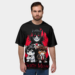 Футболка оверсайз мужская Death meow cats, цвет: 3D-принт — фото 2