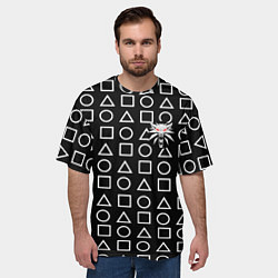 Футболка оверсайз мужская The Witcher лого гейм паттерн, цвет: 3D-принт — фото 2