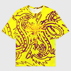 Футболка оверсайз мужская Ведьмак школа дракона, цвет: 3D-принт