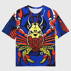 Мужская футболка оверсайз Абстракция краб