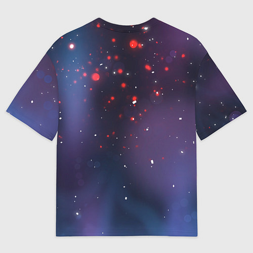 Мужская футболка оверсайз Котик новогодний в шапочке / 3D-принт – фото 2