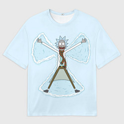 Мужская футболка оверсайз Рик и Морти снег - бабочка