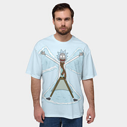 Футболка оверсайз мужская Рик и Морти снег - бабочка, цвет: 3D-принт — фото 2
