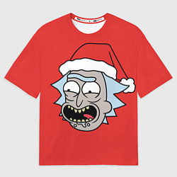 Футболка оверсайз мужская Рик и Морти новогодний Рик, цвет: 3D-принт