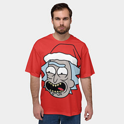 Футболка оверсайз мужская Рик и Морти новогодний Рик, цвет: 3D-принт — фото 2