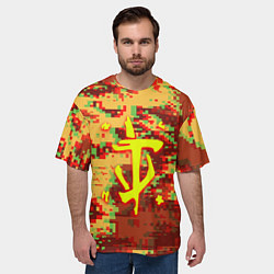 Футболка оверсайз мужская Doom камуфляж глитч, цвет: 3D-принт — фото 2