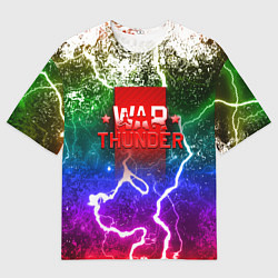 Мужская футболка оверсайз Wartunder неоновые брызги красок