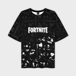 Мужская футболка оверсайз Fortnite pattern black