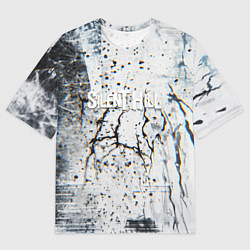 Мужская футболка оверсайз Silenthill текстура глитч