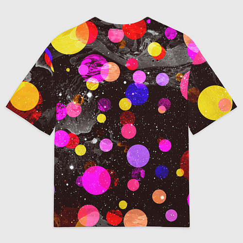 Мужская футболка оверсайз Космонавт скелет в космосе / 3D-принт – фото 2