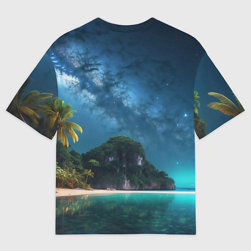 Мужская футболка оверсайз Island beach / 3D-принт – фото 2
